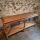 French 19th-century oak draper's table – Antique kitchen island console