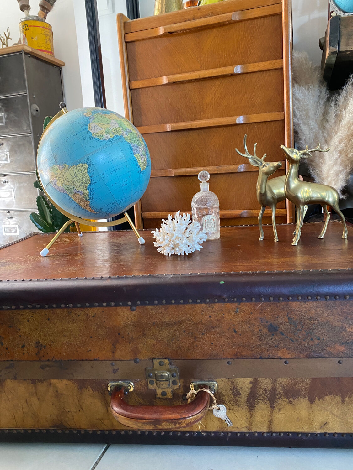 Old vintage cabin trunk