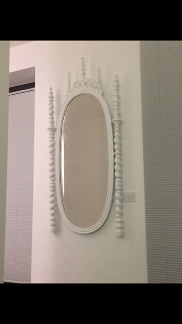 Late 19th century Portuguese wooden mirror, Bilros style - Rare