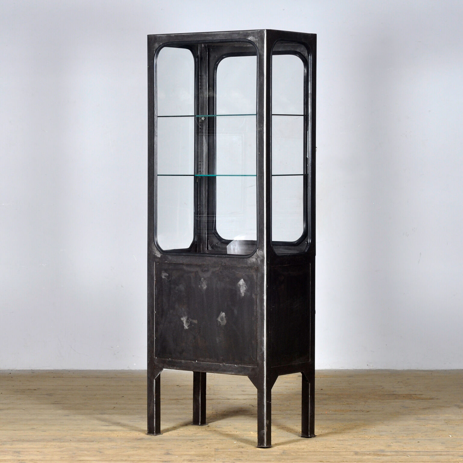 Vintage Iron And Glass Display Cabinet, 1970s