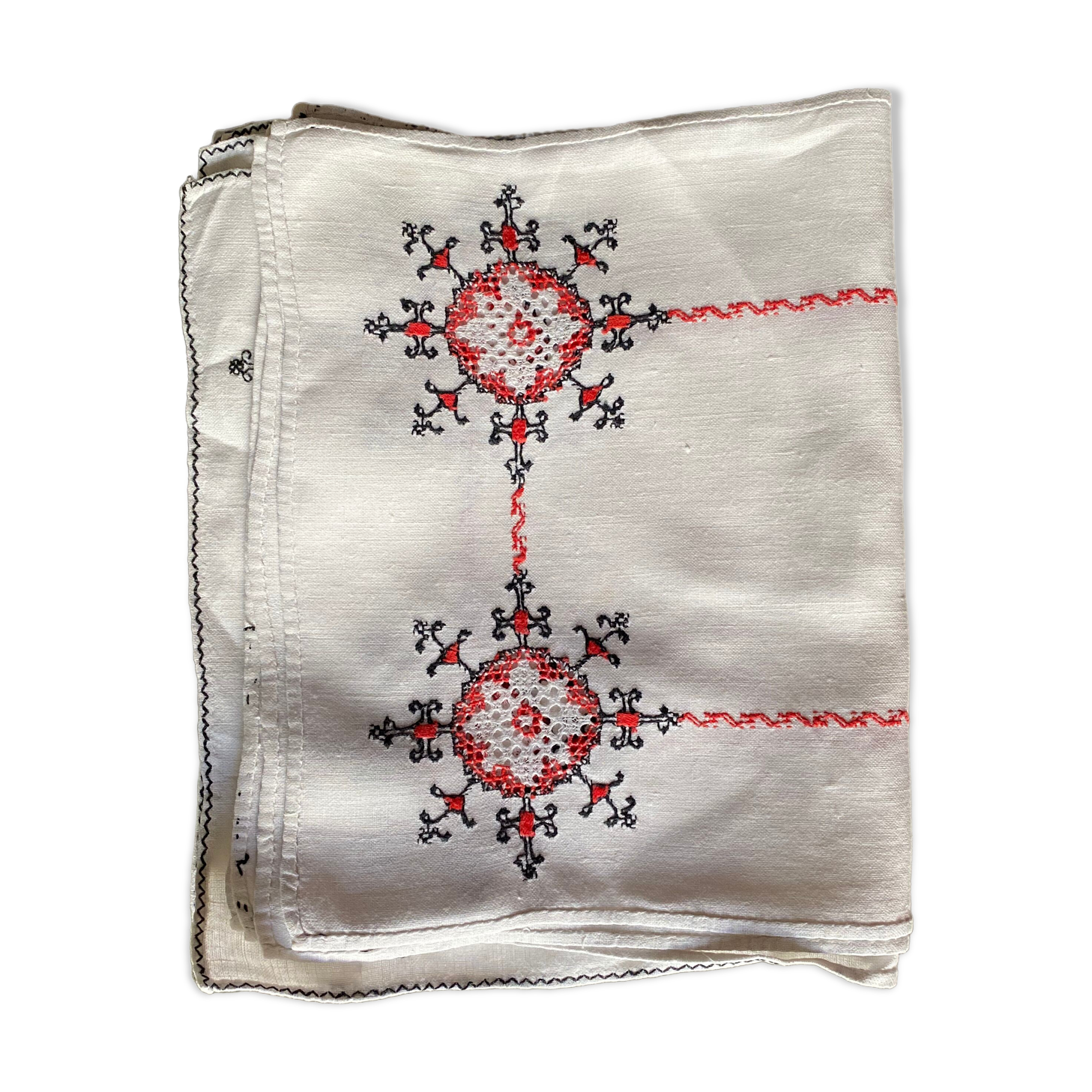 Set of 6 cotton embroidered placemats