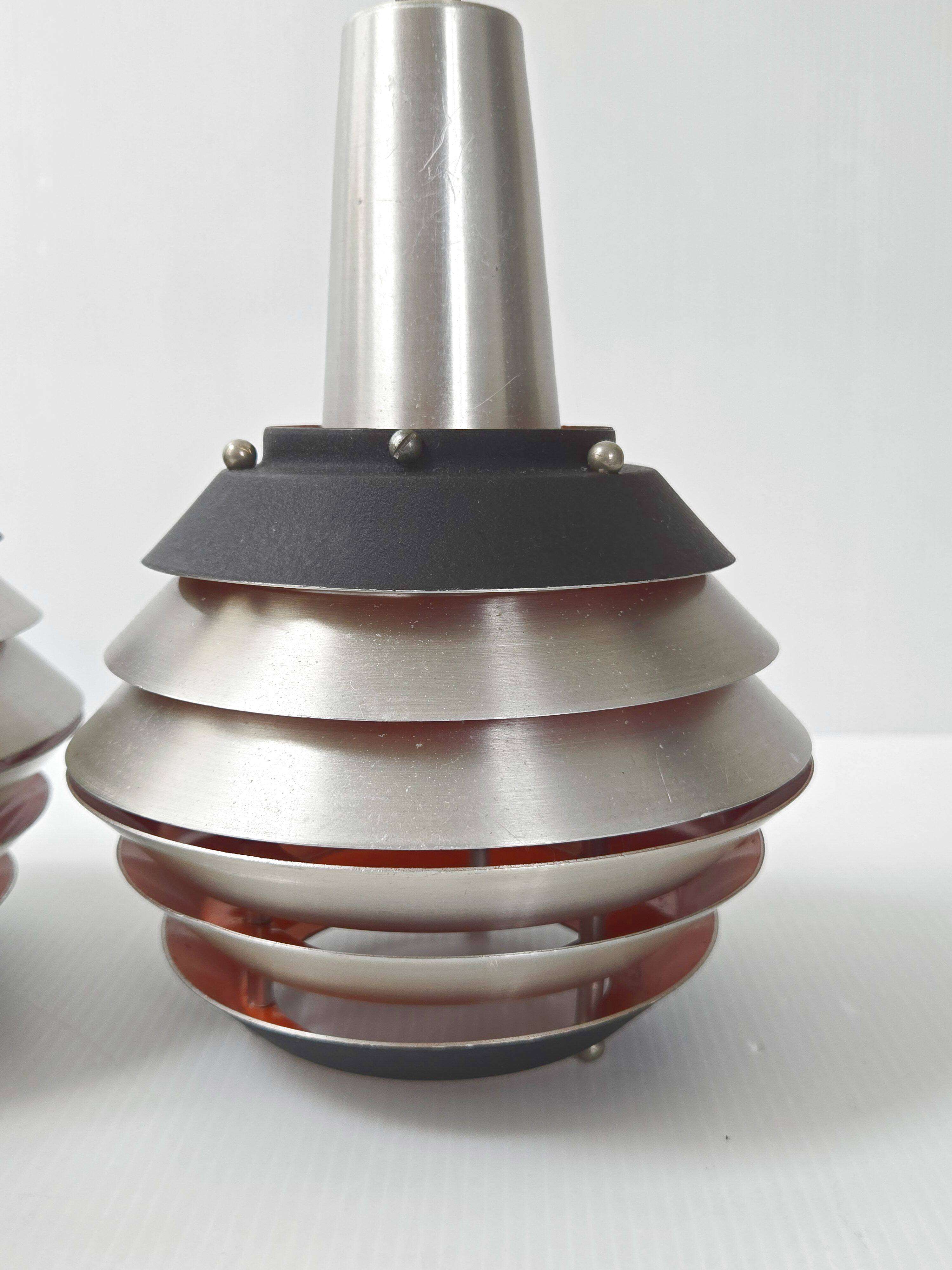 Pair of vintage pendant lights by Lakro Amstelveen 1960