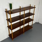 Mid-century modernist teak stick wall cabinet attributed to Willem Lutjens for Gouda Den Boer, 1950s
