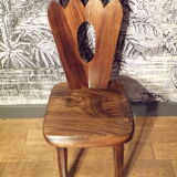 Brutalist chair in solid elm
