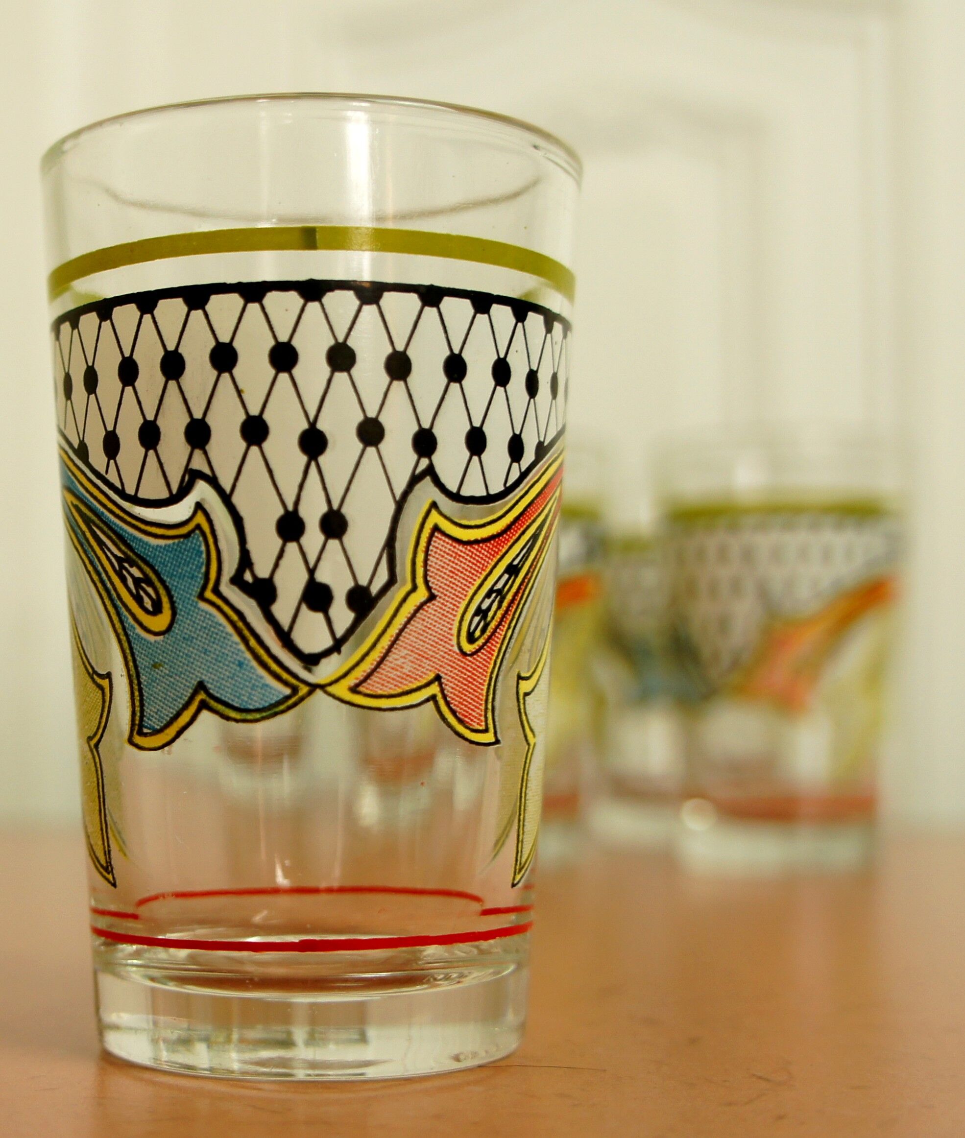Set of 6 vintage shooter glasses