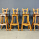 Vintage brutalist bar stools, set of 4 - 1960s