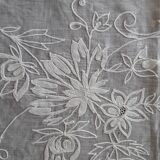 Pair of old curtains embroidered in cotton thread