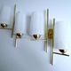 Pair vintage wall lamps 60 glass brass