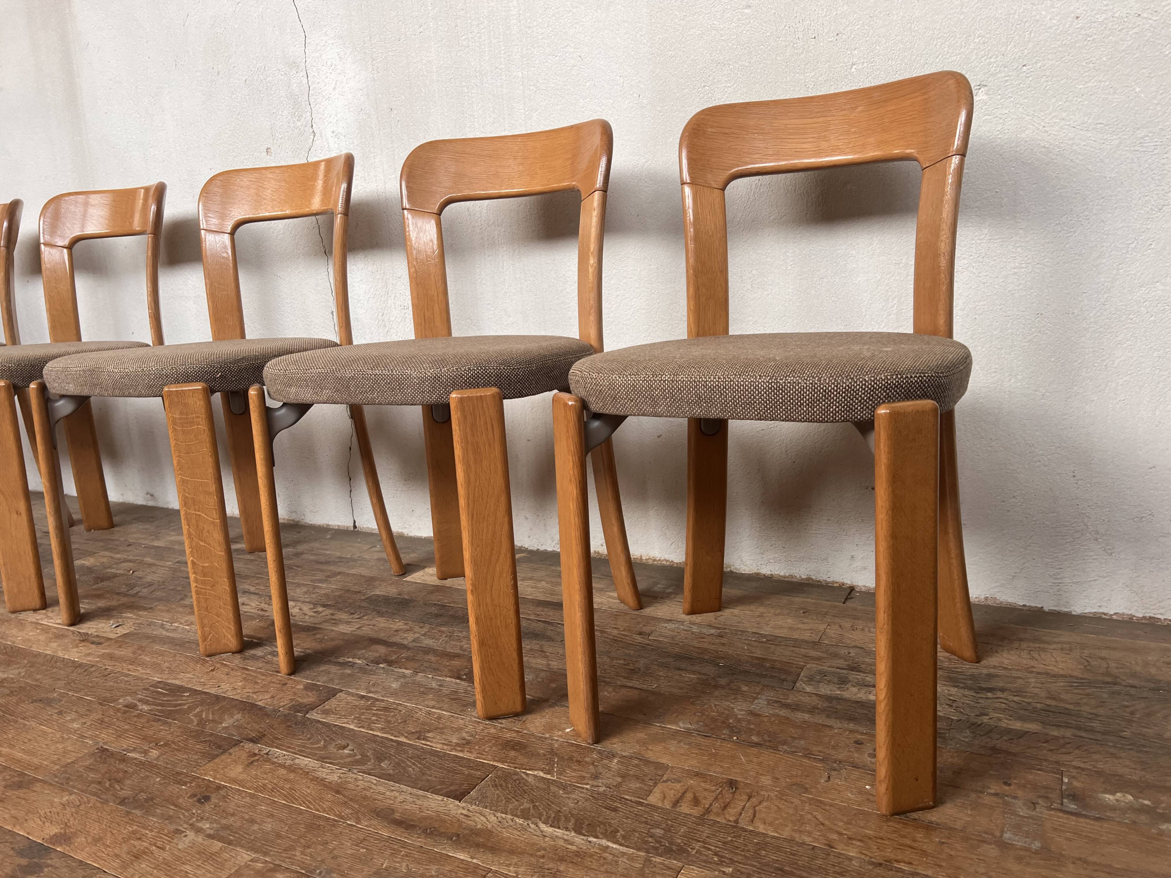 Series of 5 chairs Bruno Rey design Swiss made 1970