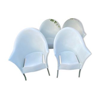 Set of 4 Lord Yo armchairs by Starck