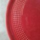 Large antique red cake plate – checkered pattern – attributed to Saint-Clément 🍒