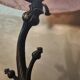 Art nouveau style bronze lamp and its marbled glass paste basin 48x30