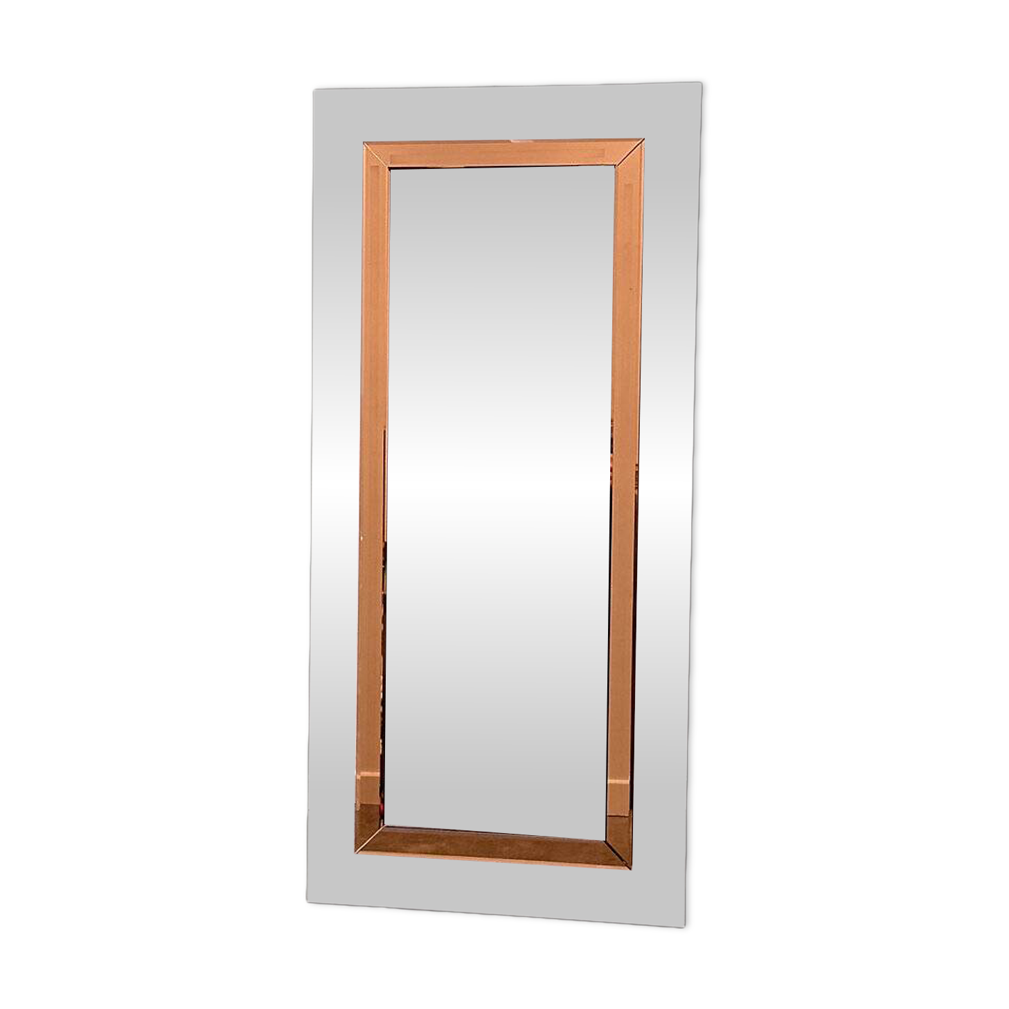 Large German beveled mirror with bronze-tinted border by Schöninger, 1980s