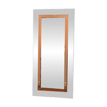 Large German beveled mirror with bronze-tinted border by Schöninger, 1980s