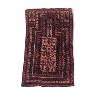 Carpet old Persian oriental rug Baluch Beloutche Baloch late 19th century 132.5 cm X 84.5 cm