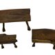 Mid-Century Organic Wooden Side Tables, circa 1960's wabi sabi brutalist