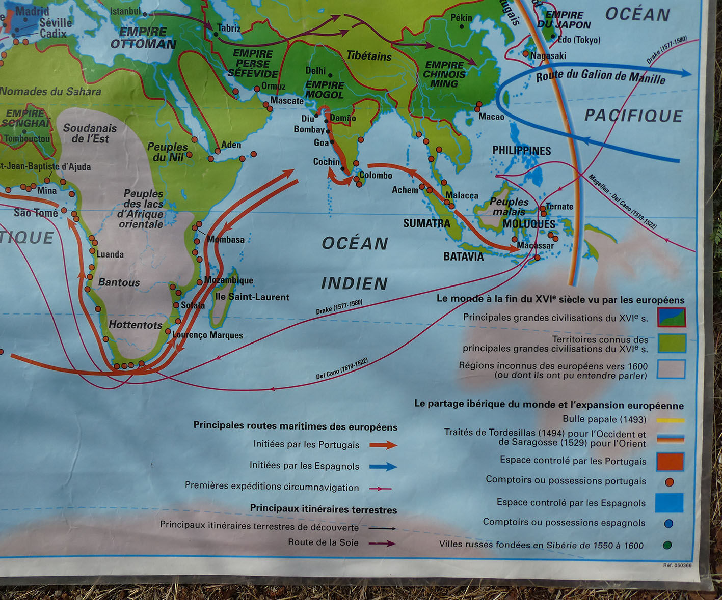 Old school MDI map "The world at the end of the 16th century"