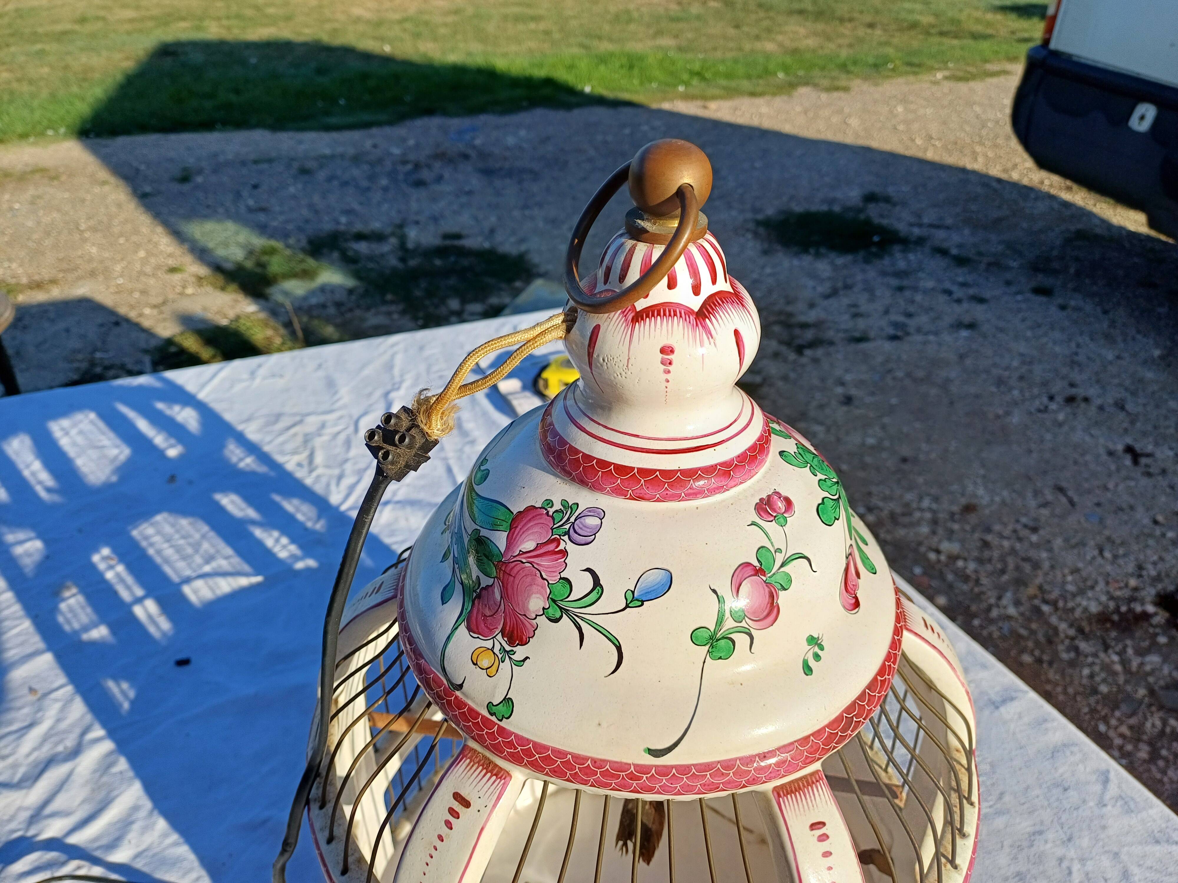 19th century bird cage in Lunéville earthenware
