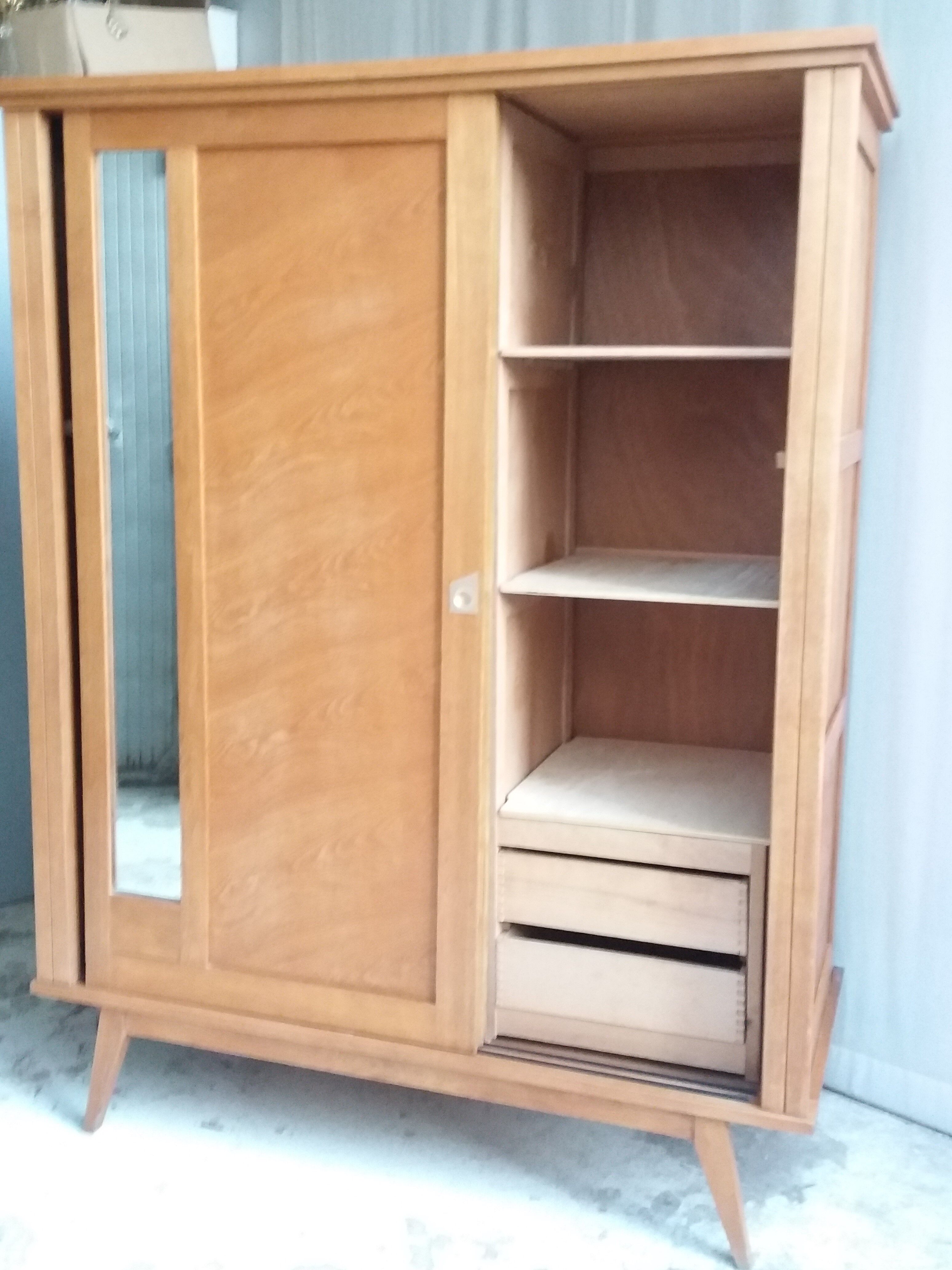 Vintage 2-door and mirror cabinet