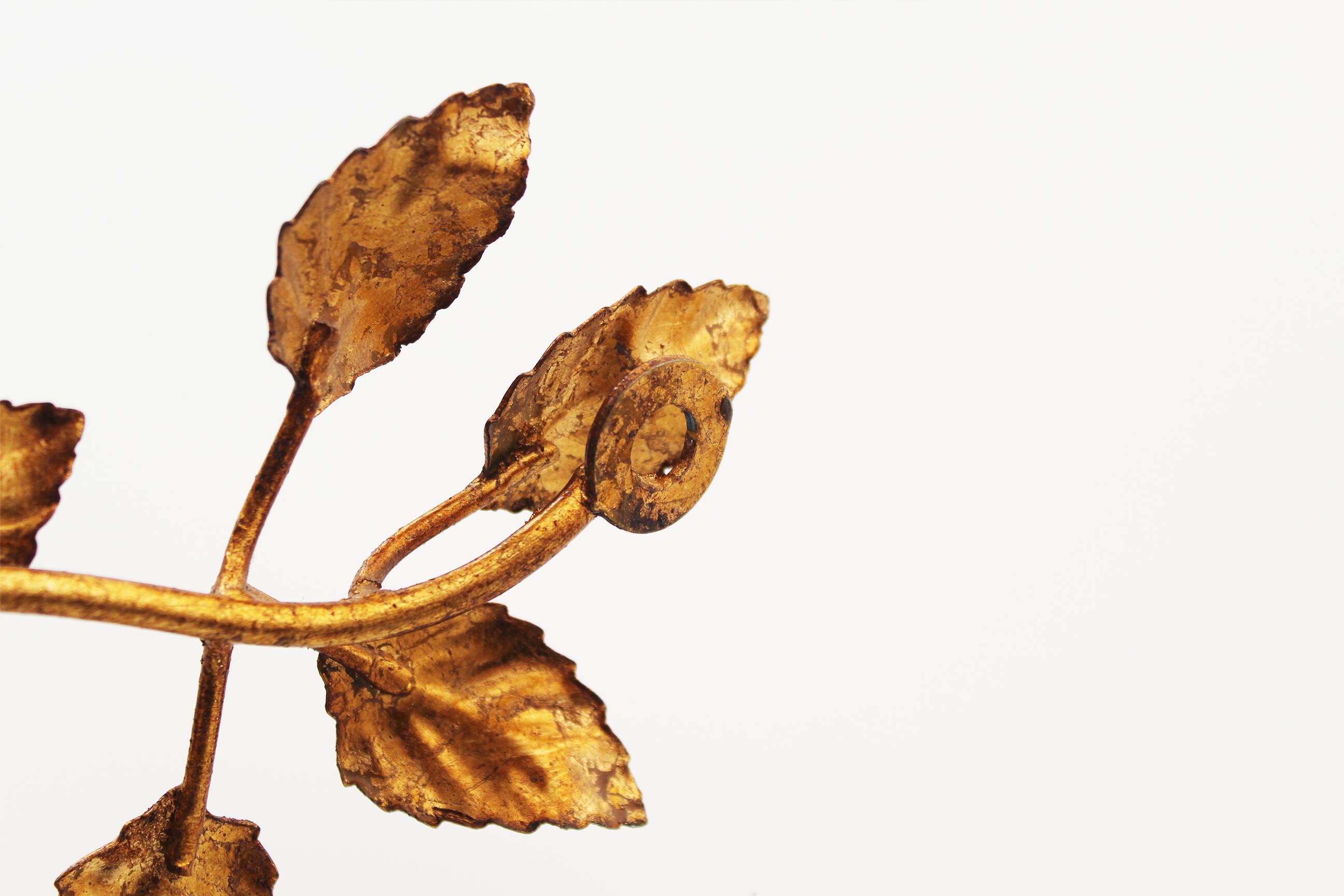 Pair of vintage gilt leaf sconces by Hans Kögl