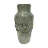 Signed tin art nouveau vase