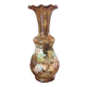 Ancien vase décor floral émaillé