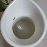 White enamelled metal jug