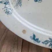 Old Ravier Iron Earth Creil-Montereau – Blue floral decoration