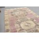 1970s Turkish Hand-Knotted Wool Cotton Pink Runner Rug 104x361