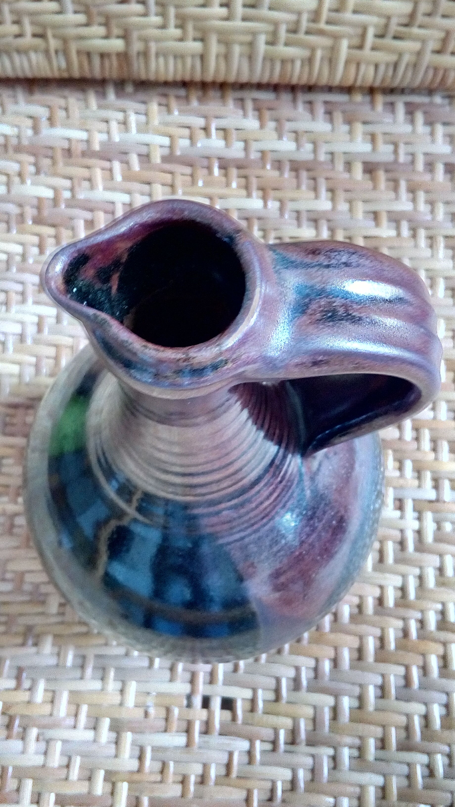 Glazed earthenware carafe