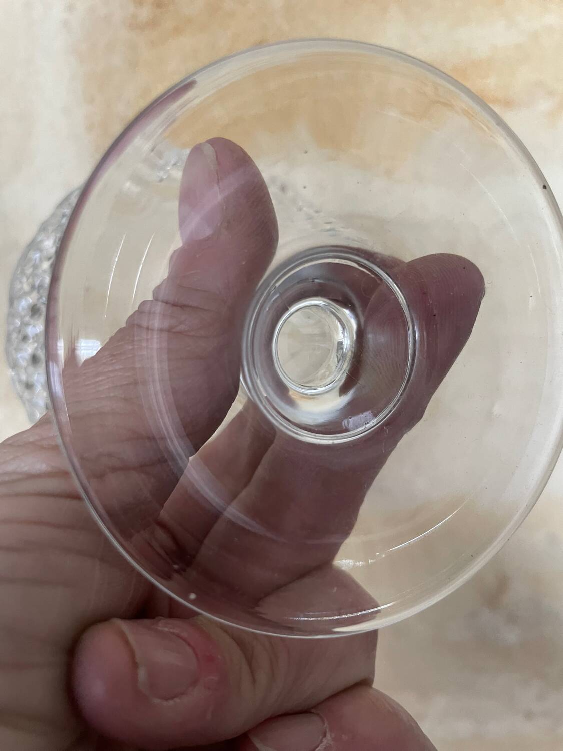 4 diamond point glass cognac or brandy glasses