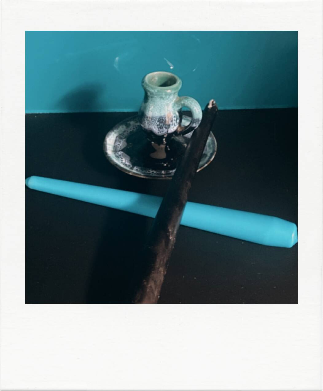 Glazed candle holder