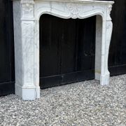 Louis XV style fireplace in Arabescato Carrara marble, circa 1880.