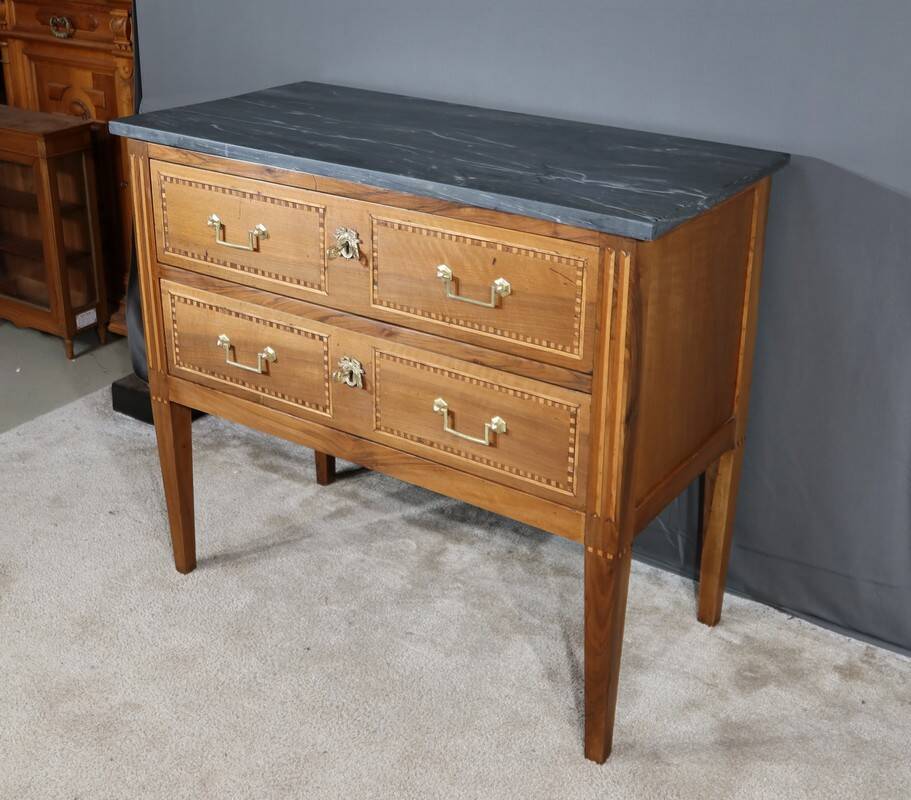 Small regional walnut commode, louis xvi style – early 19th century
