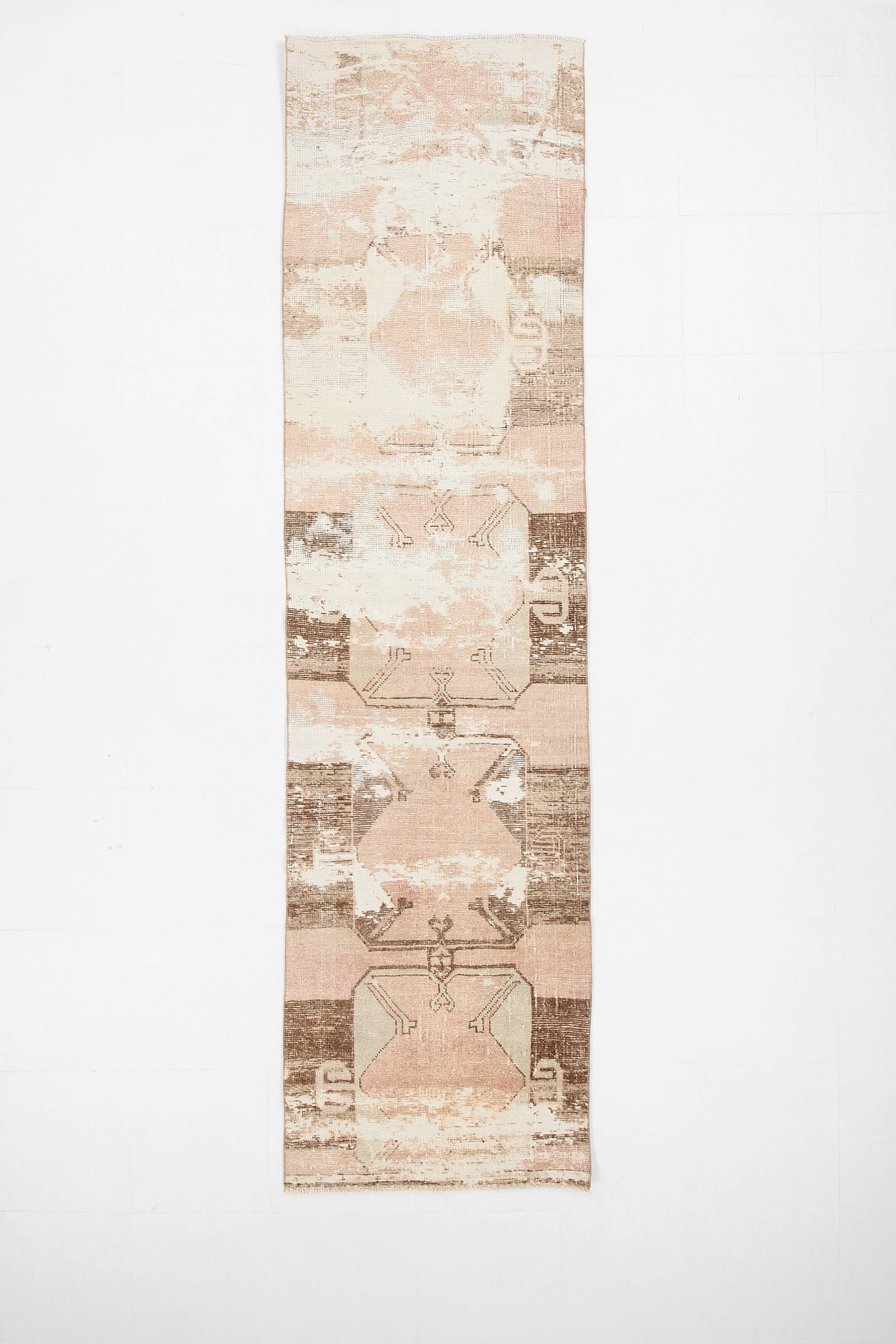 3x11 Rug For Kitchen Brown Beige Turkish Runner Rug, 86x325Cm SK 5286