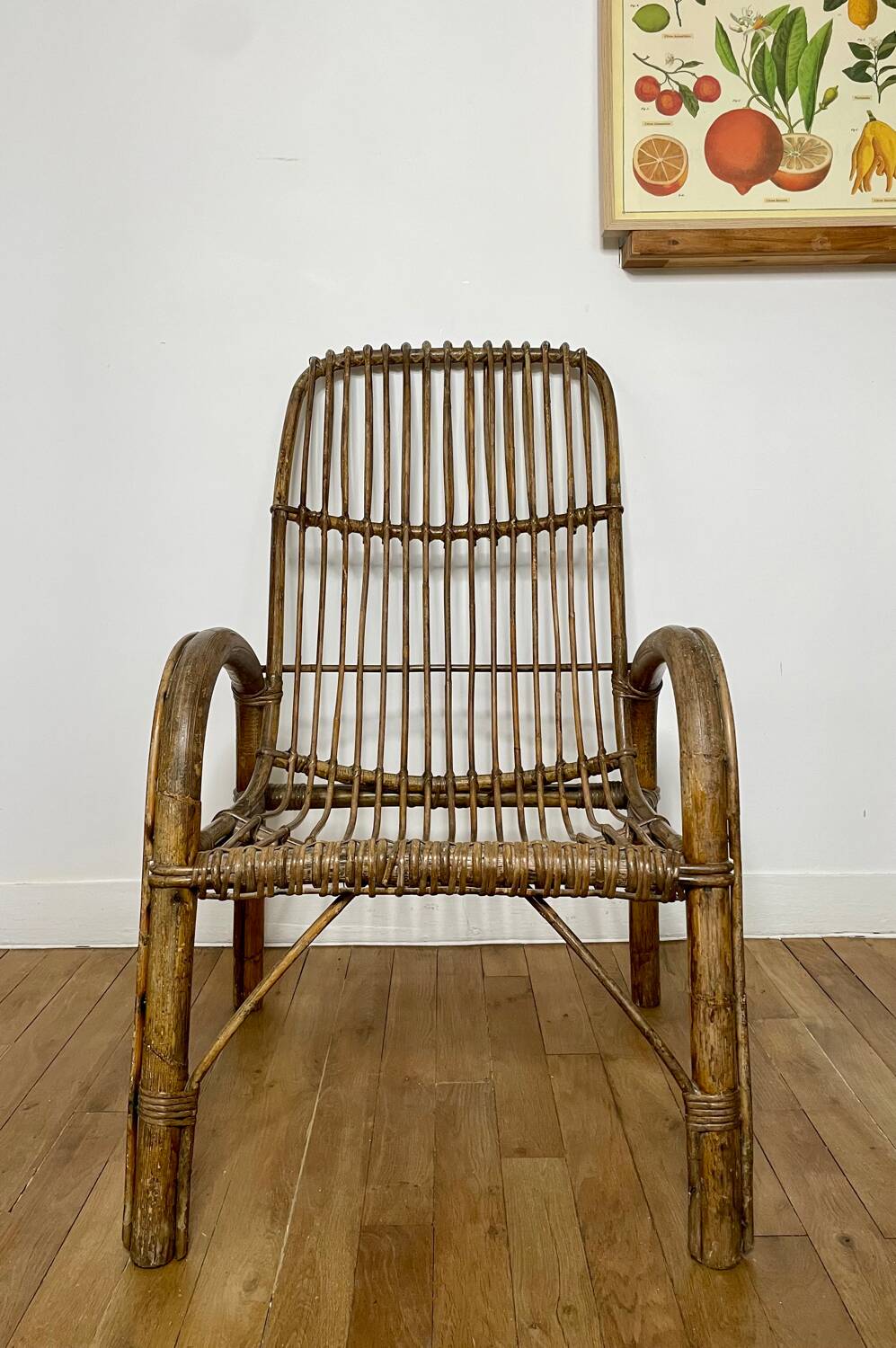 Vintage rattan armchair