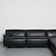 Modular canapé Fiandra in black leather, Vico Magistretti, Cassina, around 1980.
