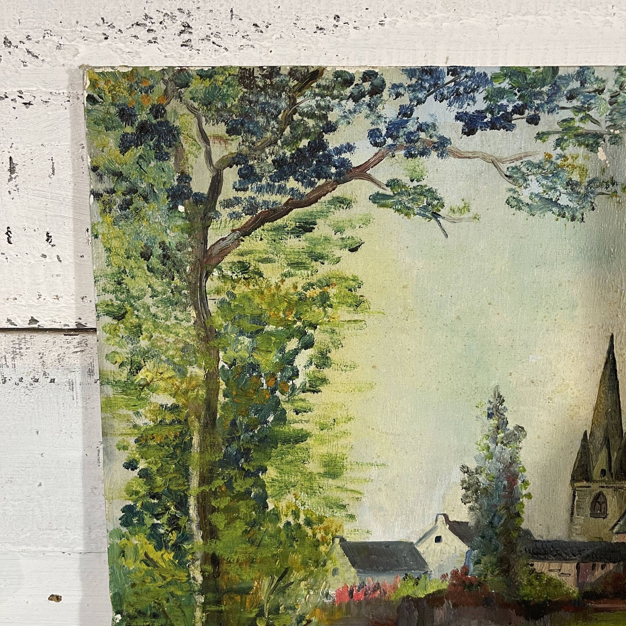 Paysage Breton, huile sur carton