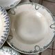Set of 6 hollow plates Terre de Fer mismatched late nineteenth
