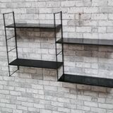 Shelves, 1960 to 70 metal 4 tablets black, 3 amounts