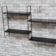 Shelves, 1960 to 70 metal 4 tablets black, 3 amounts