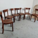 6 vintage bistro chairs, 50s/60s