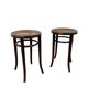 Set of 2 antique Thonet Bentwood Stools with Cane Seats