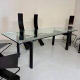 Le Corbusier Cassina LC6 vintage glass dining table