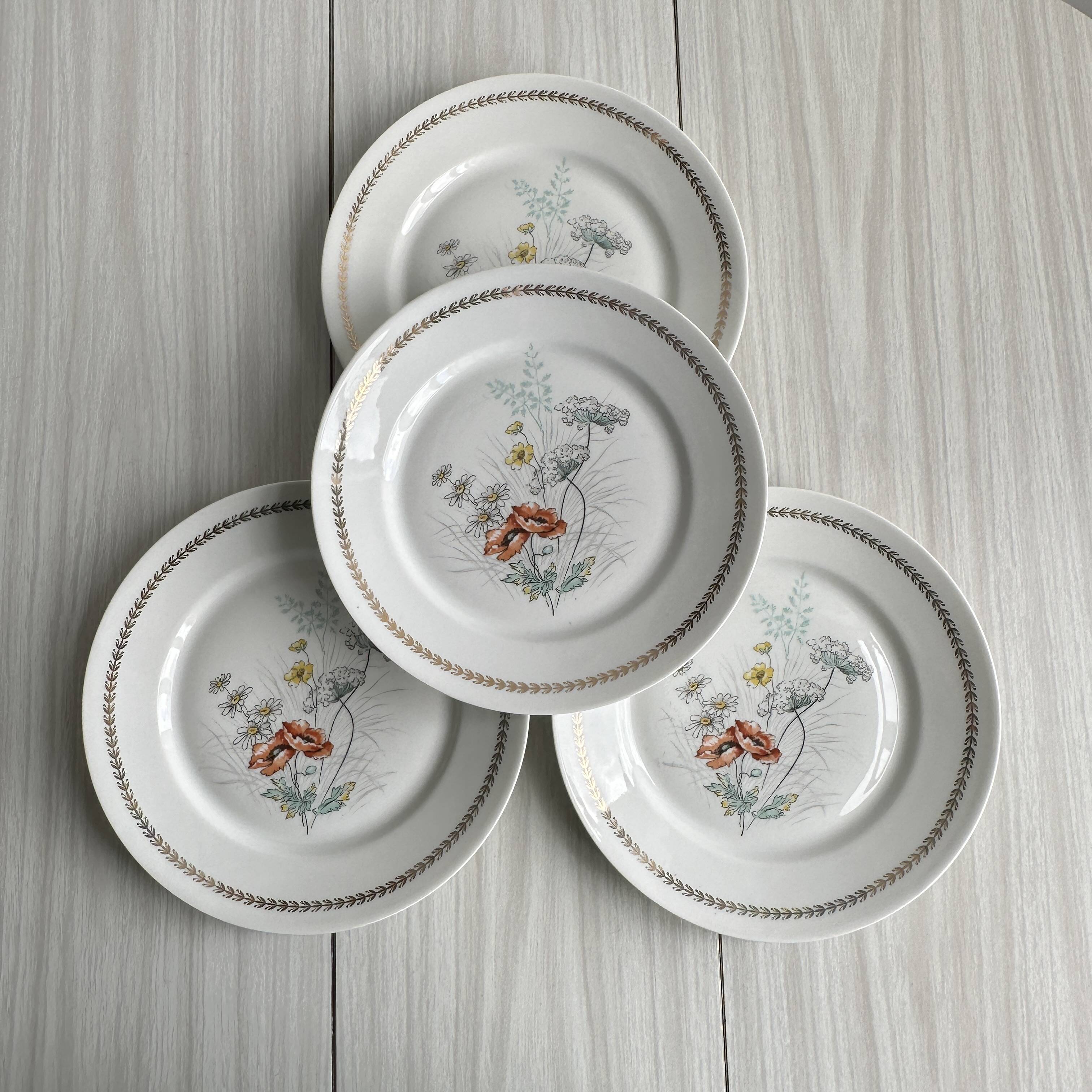 4 Vierzon Limoges porcelain plates.