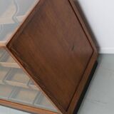 Vintage Mid-Century Large Dutch Oak & Glass Shop Counter Cabinet / Vitrine