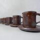 service à café en grès irisé tasses et sucrier vintage