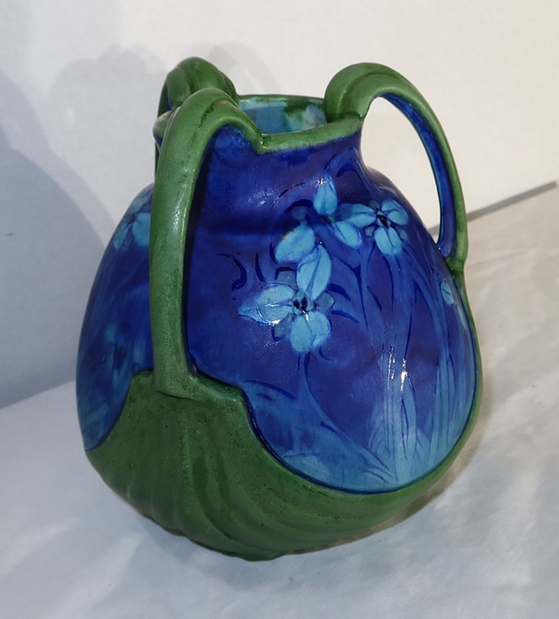 Vase en grès émaillé, à décor floral, signé e. lachenal – fin xixe