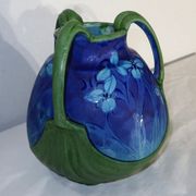 Vase en grès émaillé, à décor floral, signé e. lachenal – fin xixe