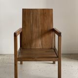 Armchair in natural wood (teak) minimalist design